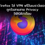 Firefox แจก VPN ฟรี 50GB/เดือน ถูกใจสายสาย Privacy ใช้ได้เลยในเบราว์เซอร์